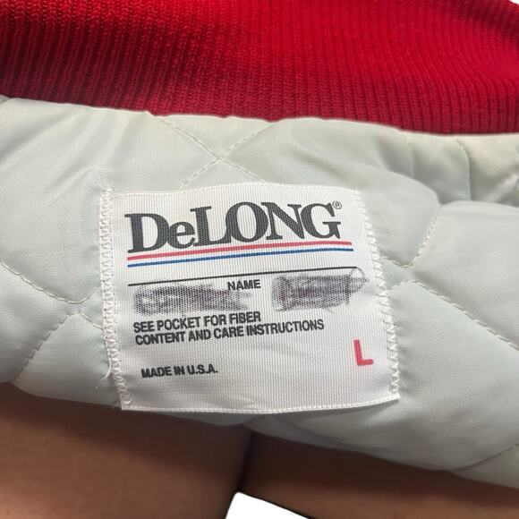 VINTAGE NCA SUPERSTAR PERFORMANCE TEAM CHEER JACKET RED CORDUROY 1990s SIZE L - Picture 4 of 5